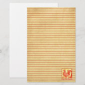 Chinees nieuwjaar van de Rooster Red Lined Briefpapier (Voorkant / Achterkant)