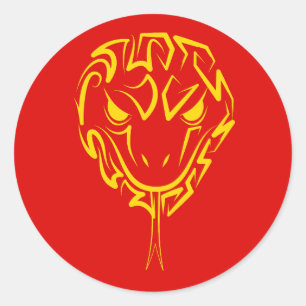 Chinees Nieuwjaar van de Slang 2025 4723 Hout Ronde Sticker