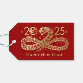 Chinees Nieuwjaar van de Slang 2025 Cadeaulabel (Achterkant Horizontaal)