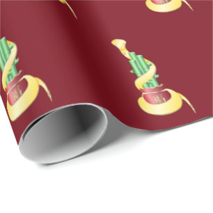 Chinees Nieuwjaar van de Slang 2025 Lucky Bamboo Cadeaupapier