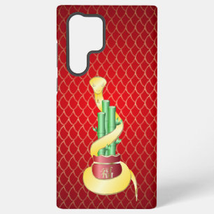 Chinees Nieuwjaar van de Slang 2025 Lucky Bamboo Samsung Galaxy Hoesje