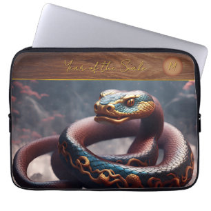 Chinees Nieuwjaar van de Slang 2025 Monogram 2 LS Laptop Sleeve