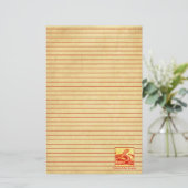 Chinees Nieuwjaar van de Snake Red Lined Briefpapier (Staand voorkant)