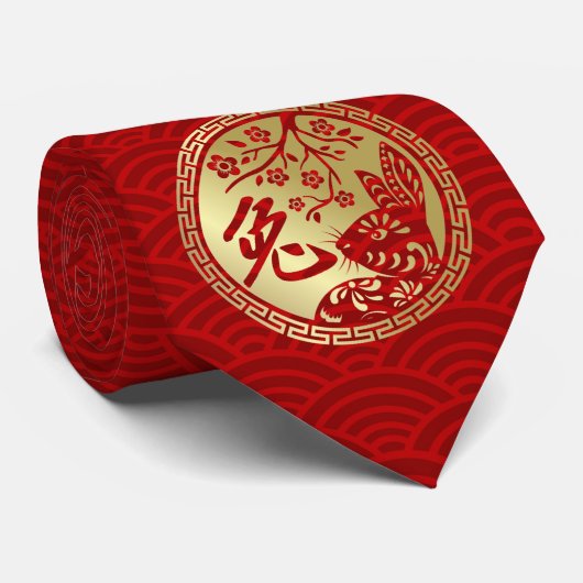Chinees nieuwjaar van de Stropdas konijn 2023 (Opgerold)