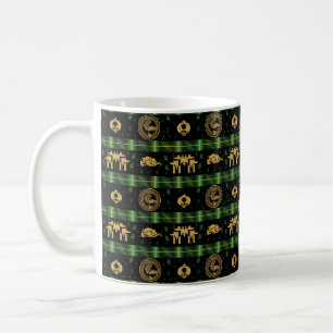 Chinees Nieuwjaar van de Tiger Green Pattern Koffiemok