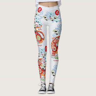 Chinees nieuwjaar van de Tiger Papercut Bold Leggings