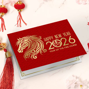 Chinees Nieuwjaar van het Paard 2026 Kaart