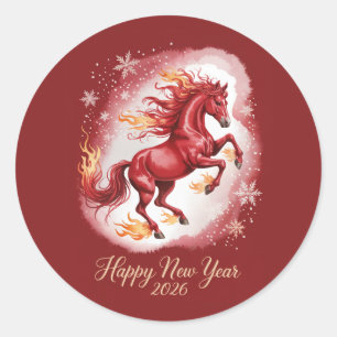 Chinees Nieuwjaar van het Paard 2026 Ronde Sticker