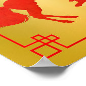 Chinees Nieuwjaar van het Paard Poster (Hoek)