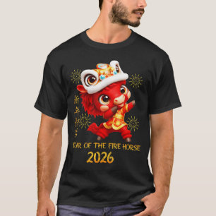 Chinees Nieuwjaar van het Vuurpaard 2026 Maan Nieu T-shirt