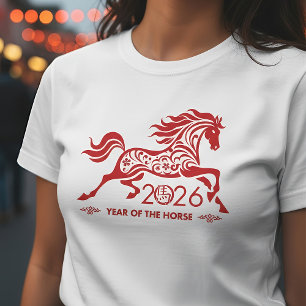 Chinees Nieuwjaar van het Vuurpaard 2026 T-shirt