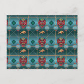 Chinees Nieuwjaar van Os - Green Check Pattern Briefkaart (Voorkant)