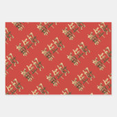 Chinees nieuwjaar voor rode en gouden kleuren inpakpapier vel (Voorkant)