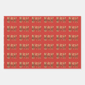 Chinees nieuwjaar voor rode en gouden kleuren inpakpapier vel (Voorkant 3)