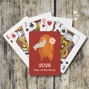 Chinees Nieuwjaar Vuurpaard 2026 Zodiac Pokerkaarten