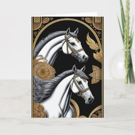 Chinees Nieuwjaars Paard Wenskaart Kaart