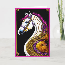 Chinees Nieuwjaars Paard Wenskaart Kaart