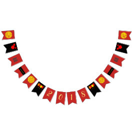 Chinees nieuwjaars rode zwarte en gouden banner Bu