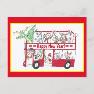 Chinees nieuwjaarsbus - Jaar van het Briefkaart va