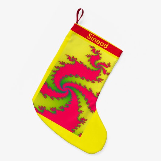 Chinees nieuwjaarsdraak Fractal Custom Stocking Kleine Kerstsok (Voorkant (Hangend))