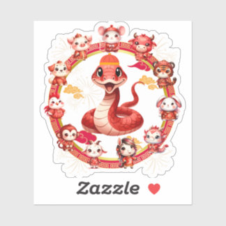 Chinees nieuwjaarsontwerp voor het jaar van de sla sticker
