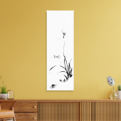 Chinees orchidee - bw canvas afdruk (Insitu (Woonkamer))