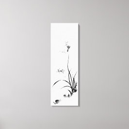 Chinees orchidee - bw canvas afdruk