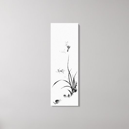 Chinees orchidee - bw canvas afdruk (Voorkant)