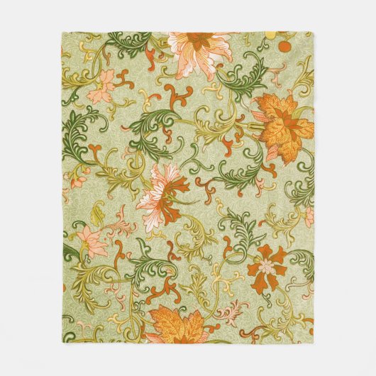 Chinees Ornament Jones Flowers Fleece Deken (Voorkant)