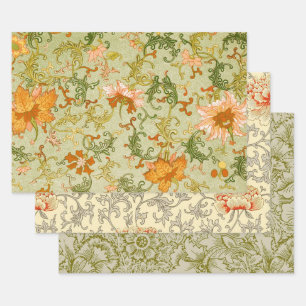 Chinees Ornament Jones Flowers Inpakpapier Vel