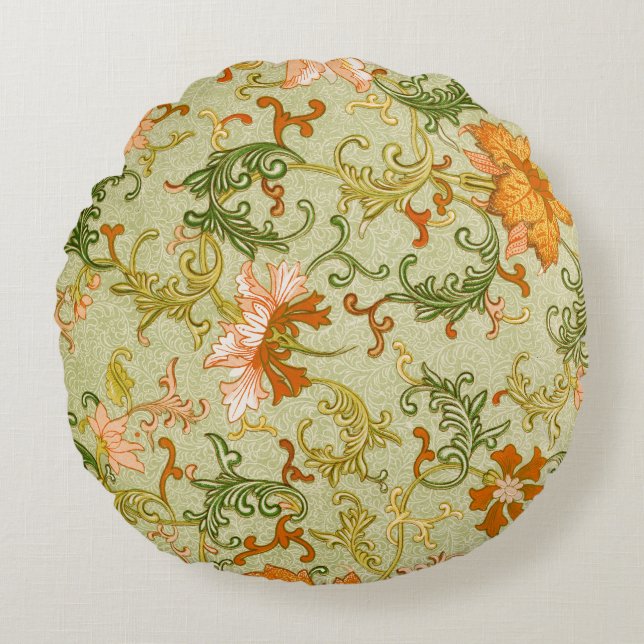  Chinees Ornament Jones Flowers Rond Kussen (Voorkant)