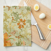 Chinees Ornament Jones Flowers Theedoek (Quarter Fold)