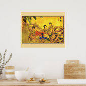 Chinees ouderlijk schilderij, dames poster (Keuken)