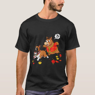 Chinees Paard Boxer Hond Grappig Kind Mannen Vrouw T-shirt