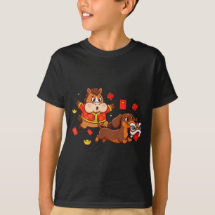 Chinees Paard Dachshund Grappig Kind Mannen Vrouwe T-shirt