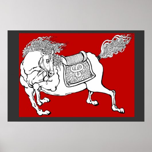 Chinees paard poster (Voorkant)