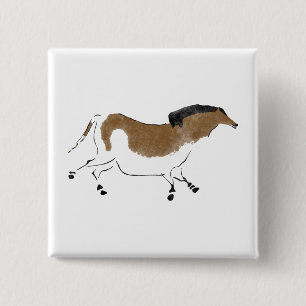 Chinees paard vierkante button 5,1 cm