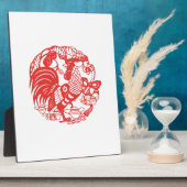 Chinees Papercut Rooster 2017 plaque Fotoplaat (Zijkant)