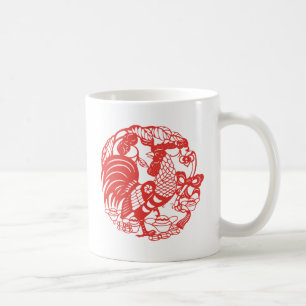 Chinees Papercut Rooster Jaar ZodiacVerjaardag Mg2 Koffiemok