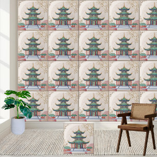 Chinees Paviljoen Keramische Tegel Tegeltje