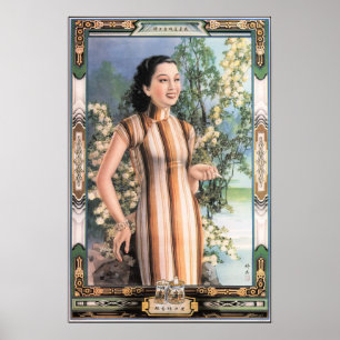 Chinees Poster voor Vrouw Cigarette en Shanghai