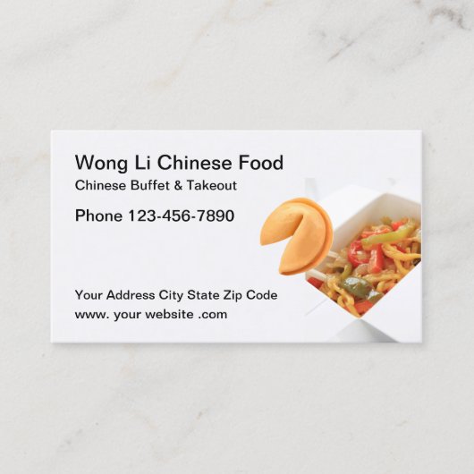 Chinees restaurant met buffet- en uitstapmogelijkh visitekaartje (Voorkant)
