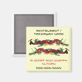 Chinees restaurant/Takeaway fridge magnet Magneet (Voorkant / Achterkant)