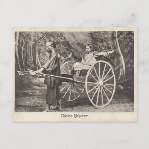  Chinees Rickshaw Foto Briefkaart 1905