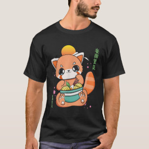 Chinees Rode Panda Eating Ra I Love Ra Noedels T-shirt