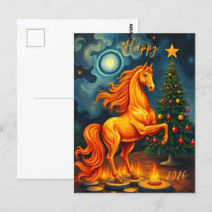 Chinees Rode Vuur Paard Nieuwjaar 2026 Briefkaart