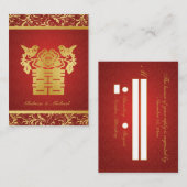 Chinees Rood/Goud Dubbel Geluk RSVP (100 pc) Informatiekaartje (Voorkant / Achterkant)