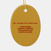 Chinees roosteramiliënornament keramisch ornament (Achterkant)