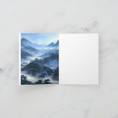 Chinees schilderij Blauw Misty Landschap Kaart (Binnen)