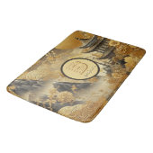 Chinees schilderij Faux Golden Dripping Monogramme Badmat (Gekanteld)